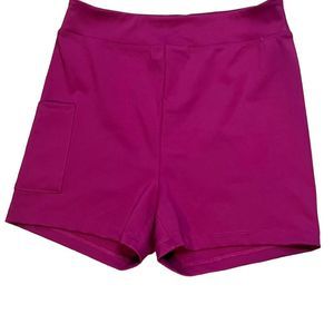 Sincerely Jules Women's High-Waisted Active Shorts Pink w/ Pockets Size S